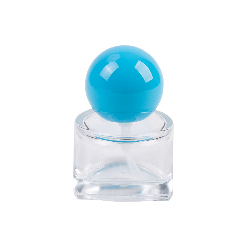 30 ml glasskosmetisk flaske med blå ABS -hætte